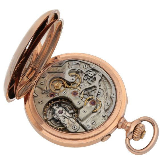 Swiss gold split seconds chronograph pocket watch Circa 1900 Swiss gold split seconds chronograph pocket watch Circa 1900