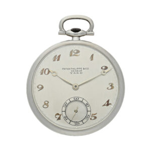 Swiss platinum open faced keyless lever pocket watch Circa 1937