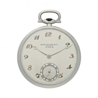 Swiss platinum open faced keyless lever pocket watch Circa 1937