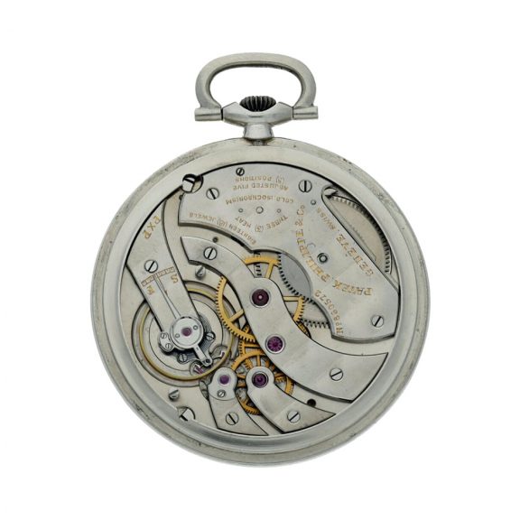 Swiss platinum open faced keyless lever pocket watch Circa 1937 Swiss platinum open faced keyless lever pocket watch Circa 1937