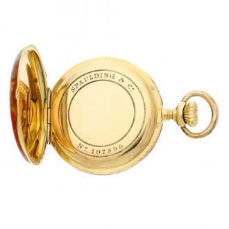 Swiss gold, enamel watch pocket with associated pendant Circa 1897