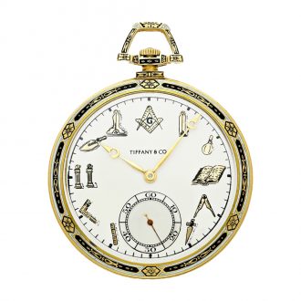 Swiss open faced lever pocket watch with masonic dial Circa 1925