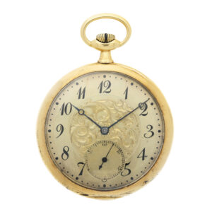 American yellow gold open faced lever pocket watch Circa 1905
