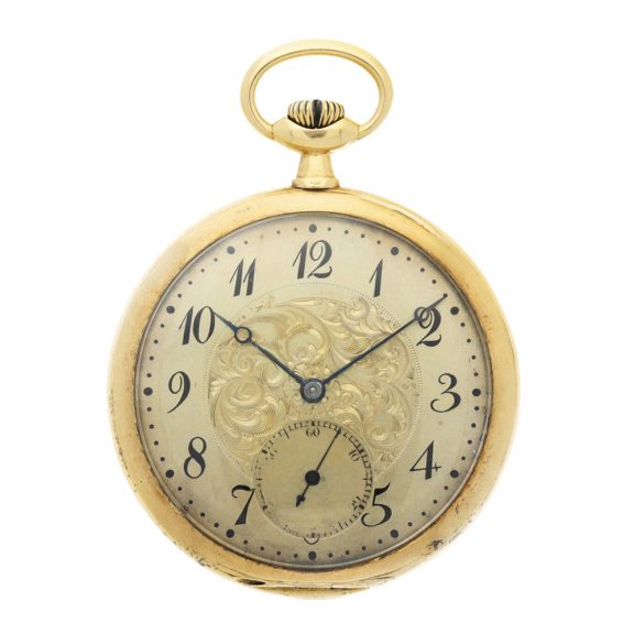 American yellow gold open faced lever pocket watch Circa 1905