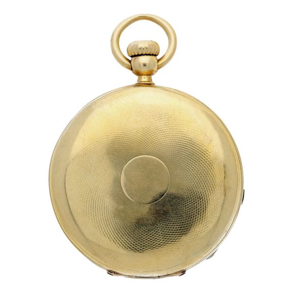 Fine Swiss yellow gold hunting cased pocket watch Circa 1863 Fine Swiss yellow gold hunting cased pocket watch Circa 1863