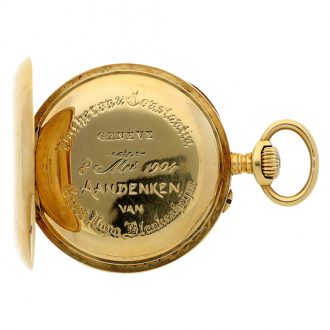 Swiss 18 carat gold open faced lever pocket watch Circa 1900