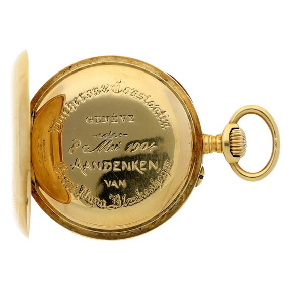 Swiss 18 carat gold open faced lever pocket watch Circa 1900 Swiss 18 carat gold open faced lever pocket watch Circa 1900