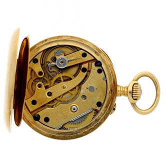 Swiss 18 carat gold open faced lever pocket watch Circa 1900