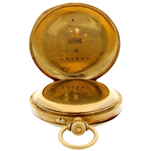 Swiss 18 carat gold open faced lever pocket watch Circa 1900 Swiss 18 carat gold open faced lever pocket watch Circa 1900