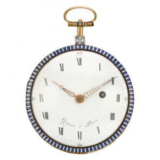 French gold, enamel and diamond set cylinder watch Circa 1780 French gold, enamel and diamond set cylinder watch Circa 1780