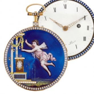 French gold, enamel and diamond set cylinder watch Circa 1780 French gold, enamel and diamond set cylinder watch Circa 1780