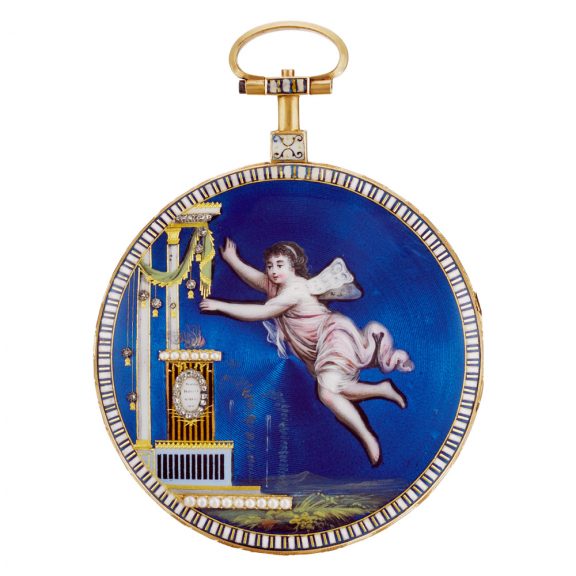French gold, enamel and diamond set cylinder watch Circa 1780 French gold, enamel and diamond set cylinder watch Circa 1780v