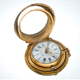 Dutch JP Kroese verge in gold and shagreen pair cases Circa 1765