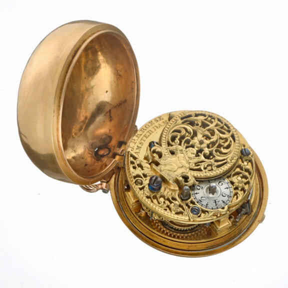Dutch JP Kroese verge in gold and shagreen pair cases Circa 1765 Dutch JP Kroese verge in gold and shagreen pair cases Circa 1765