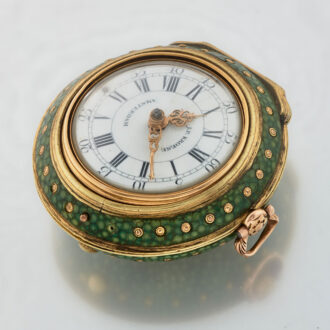 Dutch JP Kroese verge in gold and shagreen pair cases Circa 1765