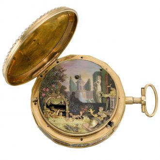 Rare Swiss erotic quarter repeating automaton watch Circa 1800