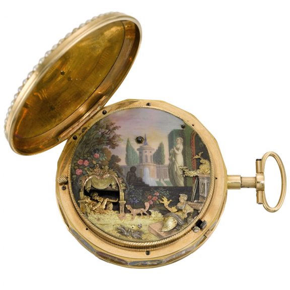 Rare Swiss erotic quarter repeating automaton watch Circa 1800 Rare Swiss erotic quarter repeating automaton watch Circa 1800