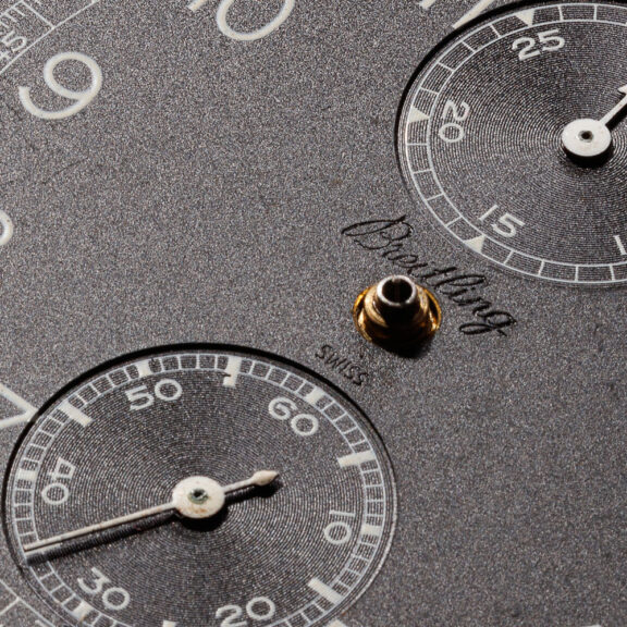 Swiss chrome plated chronograph with tachometer Circa 1940 Swiss chrome plated chronograph with tachometer Circa 1940