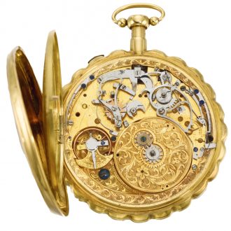 Swiss quarter repeating musical automaton watch Circa 1800