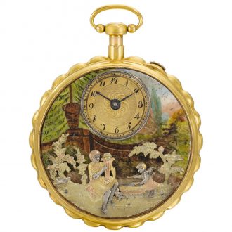Swiss quarter repeating musical automaton watch Circa 1800
