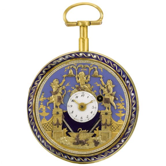 Swiss repeating watch with double waterfall automata Circa 1800