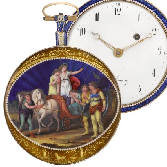 French pair cased verge watch with presentation plaque Circa 1814