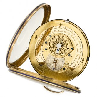 French pair cased verge watch with presentation plaque Circa 1814