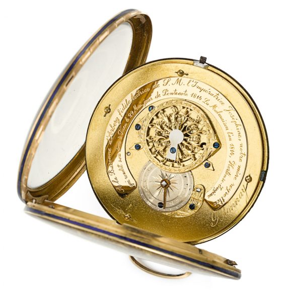 French pair cased verge watch with presentation plaque Circa 1814 French pair cased verge watch with presentation plaque Circa 1814