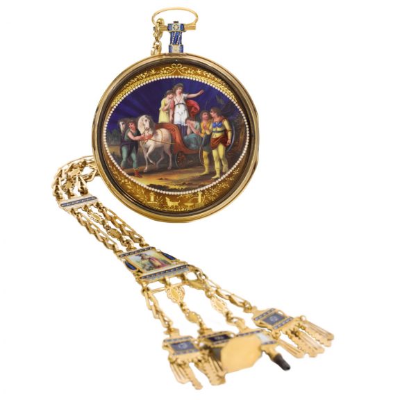 French pair cased verge watch with presentation plaque Circa 1814 French pair cased verge watch with presentation plaque Circa 1814