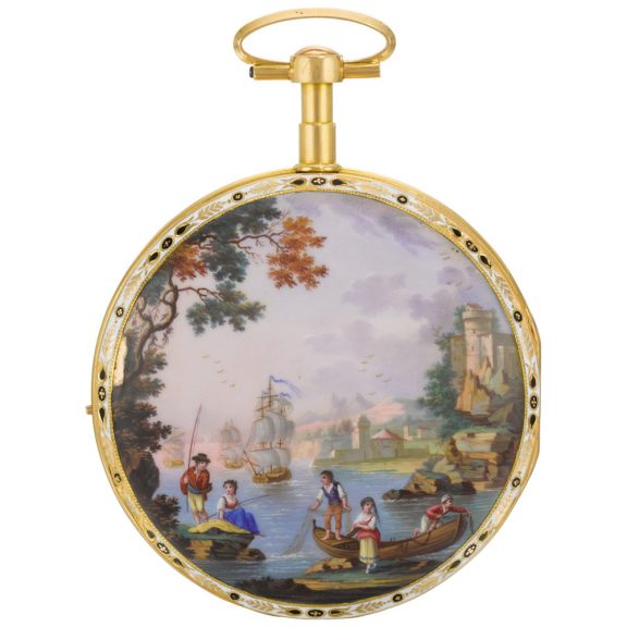Swiss gold open faced automaton watch The Kitchen Circa 1820 Swiss gold open faced automaton watch The Kitchen Circa 1820