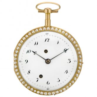 Swiss gold open faced automaton watch The Kitchen Circa 1820