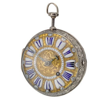 A silver French quarter repeating oignon verge Circa 1715