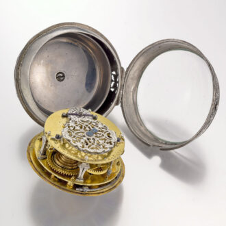 A silver French quarter repeating oignon verge Circa 1715