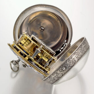A silver French quarter repeating oignon verge Circa 1715