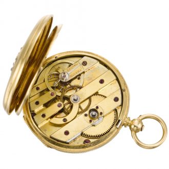 French watch with bar brooch pin and chatelaine Circa 1820