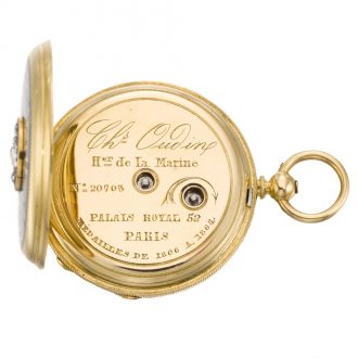 French watch with bar brooch pin and chatelaine Circa 1820