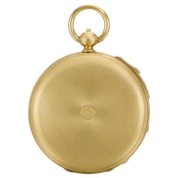 Swiss gold hunting cased quarter repeating lever watch Circa 1830 Swiss gold hunting cased quarter repeating lever watch Circa 1830