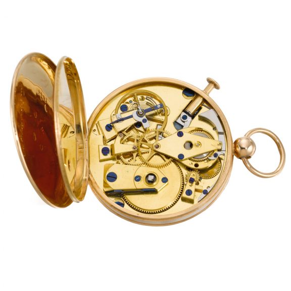 French gold open faced dumb quarter repeating watch Circa 1806 French gold open faced dumb quarter repeating watch Circa 1806