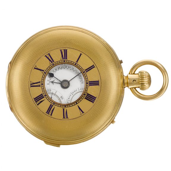 English repeating pocket watch with retrograde date Circa 1866 English repeating pocket watch with retrograde date Circa 1866
