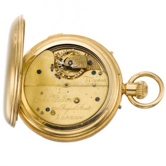English repeating pocket watch with retrograde date Circa 1866