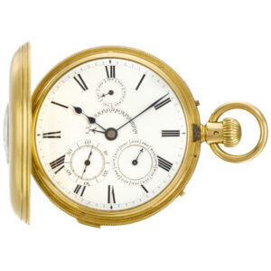 English repeating pocket watch with retrograde date Circa 1866