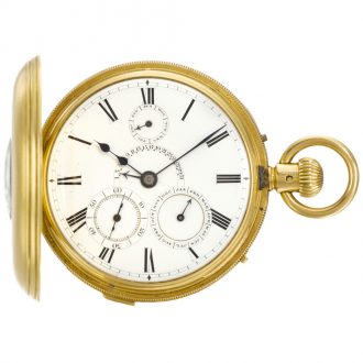 English repeating pocket watch with retrograde date Circa 1866