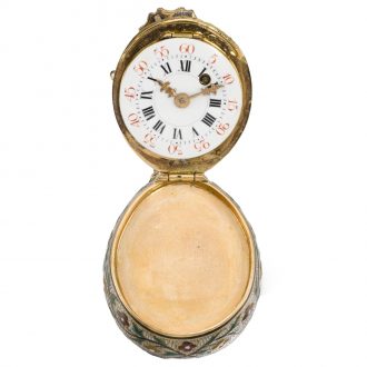 Austrian mandolin form watch with musical movement Circa 1895