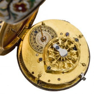 Austrian mandolin form watch with musical movement Circa 1895