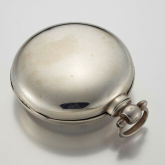 An unusual English silver pair cased verge watch Circa 1859