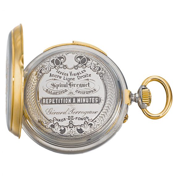 Swiss open faced minute repeating keyless lever watch Circa 1887 Swiss open faced minute repeating keyless lever watch Circa 1887