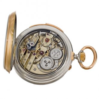 Swiss open faced minute repeating keyless lever watch Circa 1887