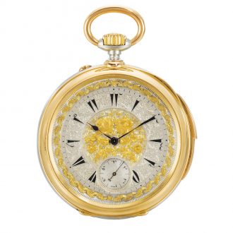 Swiss open faced minute repeating keyless lever watch Circa 1887