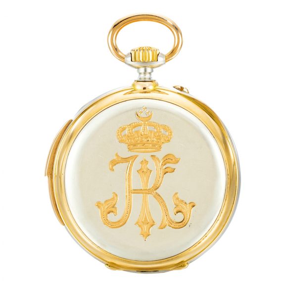 Swiss open faced minute repeating keyless lever watch Circa 1887 Swiss open faced minute repeating keyless lever watch Circa 1887