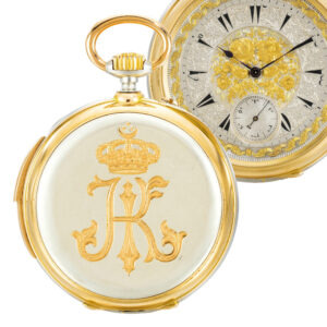 Swiss open faced minute repeating keyless lever watch Circa 1887